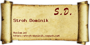 Stroh Dominik névjegykártya